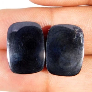 Natural Green Hematite Matched Pair 32.45Cts. Cushion Cabochon Loose Gemstone - Picture 1 of 3