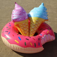 1pc Inflatable Donut Swimming Ring Giant Pool Float Toy Inflatable Circle HU