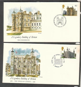 England two 1978 Fleetwood cachet FDC first day covers legendary buildings stamp - Picture 1 of 2