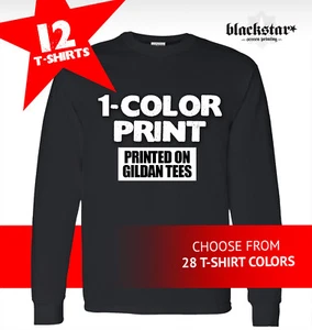 CAMISETAS GILDAN MANGA LARGA 12 SERIGRAFÍA PERSONALIZADA 1 COLOR 2 DÍAS DE ENTREGA - Imagen 1 de 8