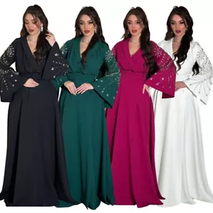 Muslim Women Abaya Maxi Dress Evening Party Kaftan African Rhinestone Caftan New - Bild 1 von 38