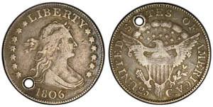1806 Draped Bust Quarter PCGS VF Detail Holed - Picture 1 of 3