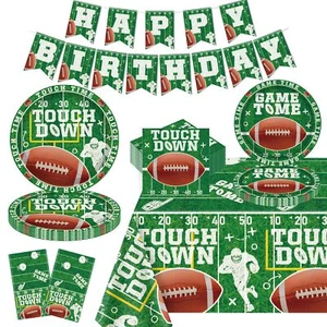 123 PCS Football party decorations Football Party Supplies Tableware Set Foot... - Picture 1 of 8