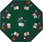48" Foldable Poker Table Top, 8-Player Texas Traveller Wood Table Top Poker Layo