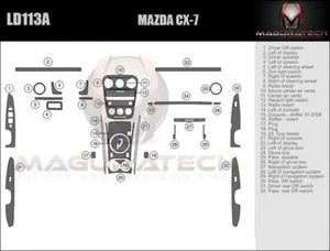 Fits Mazda CX7 2007-2009 Large Premium Wood Dash Trim Kit - Bild 1 von 3