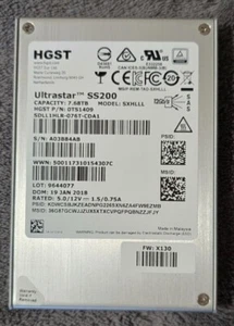 HGST SDLL1HLR-076T-CDA1 SS200 7.68TB 2.5" SAS 12Gb/s Solid State Drive - Afbeelding 1 van 1