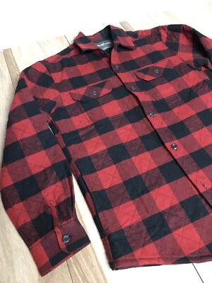Chaqueta de franela acolchada a cuadros roja talla pequeña Eddie Bauer nueva sin etiquetas Foto 1 de 4