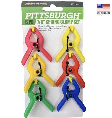 Plastic 6 Piece 7/8" Spring Clamp Set ~NEW~ 🌟 - Изображение 1 из 2