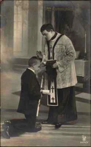~1910 alte Postkarte, Souvenir de Communion Kommunion Religion AK ungelaufe - Picture 1 of 2