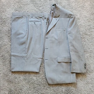 Traje de tres botones CALVIN KLEIN MOHAIR mezcla de lana para hombre 44 R 38x31 gris claro  - Imagen 1 de 14