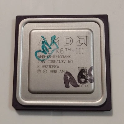 AMD K6-iii/400 MHz 256KB socket Super7 - retrogame vintage - Immagine 1 di 4
