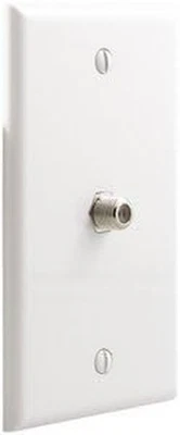 5 Pack Coaxial Rg6 F Connector Keystone Single Jack White Wall Plate Cable TV - Image 1 of 4