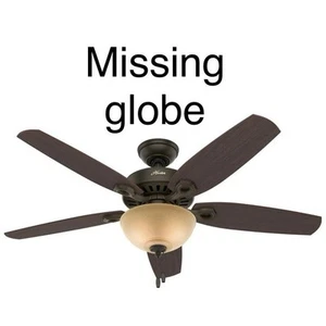 Hunter Fans 53091 Builder 52 Inch Ceiling Fan with LED Light Kit- MISSING GLOBE - Picture 1 of 21