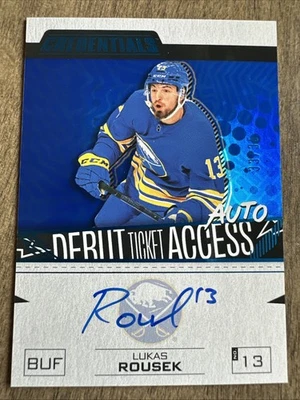 2023 UD Credentials Lukas Rousek Rookie Auto Debut Ticket Access Blue #33/35 - Image 1 of 4