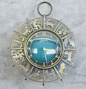 Antiguo reloj de cuerda de latón zodiaco alemán Atlanta ***LEER*** - Imagen 1 de 4