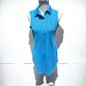 🌻Tori Richard Honolulu blau Seidenmischung Polo Tank ärmellos Resortwear Kleid S - Bild 1 von 5