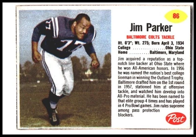 Jim Parker #86 1962 Post Cereal - Image 1 of 2