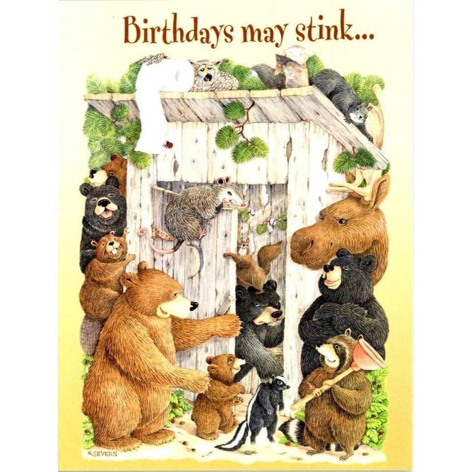 New Leanin' Tree Greeting Happy Birthday Card Fun at The Outhouse Jeffrey Severn - Image 1 of 4