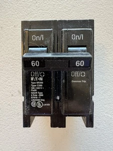 Eaton BR260 Leitungsschutzschalter 2-polig 60A 120/240V AC C260 Typ BR/C geprüft - Bild 1 von 2