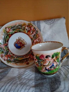 Rare Richard Ginori Capodimonte Cup Naples Mythical Angel - Picture 1 of 18