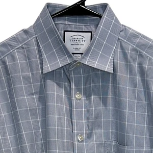 Charles Tyrwhitt klassische Passform bügelfrei grau Hemd 16 1/2 35 französische Manschetten - Bild 1 von 6