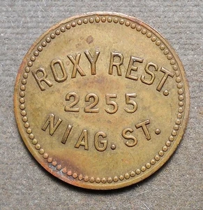 Niagara Falls NY: Roxy Rest., 2255 Niag. St. Bueno para 10c en comercio. Latón, 25 - Imagen 1 de 2