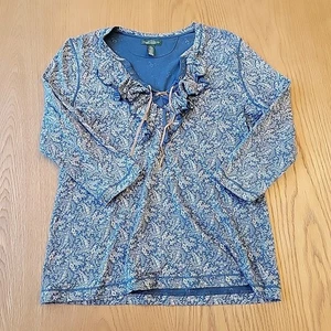 Ralph Lauren Bauern Top große Rüschen Tunnelzug Blumen Cottagecore Bluse - Bild 1 von 7