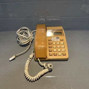 Vintage brytyjskie berło telekomunikacyjne 100 beżowy / jasnobrązowy telefon stacjonarny analogowy lata 70/80 - Zdjęcie 1 z 5
