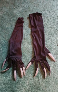 Halloween Costume Gloves with Nails Halloween Props Black Long Fingernail Gloves - Picture 1 of 1