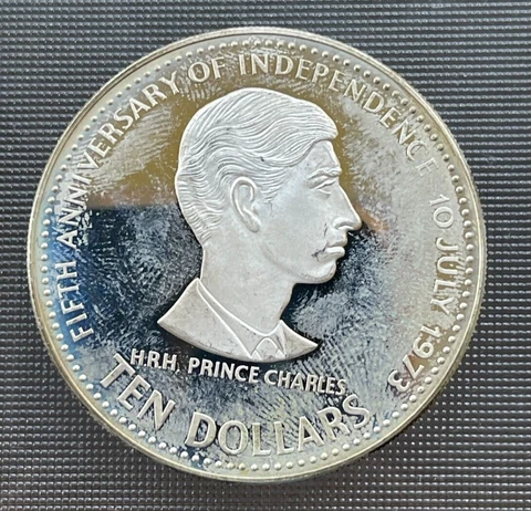 1978 Bahamas 10 Dollars - Prince Charles - Silver Proof - #1 Cover