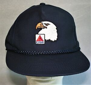 1980s Citgo Racing Oil Gas Station Bald Eagle Captains Baseball Hat Cap NOS New