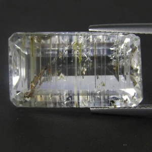 Impresionante piedra preciosa Brasil corte esmeralda topacio blanco rutilo natural 30,74 quilates Rf-VDO - Imagen 1 de 4