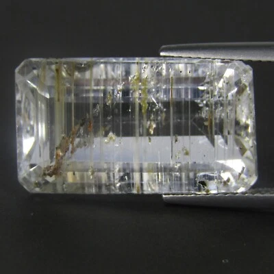 Impresionante piedra preciosa Brasil corte esmeralda topacio blanco rutilo natural 30,74 quilates Rf-VDO Foto 1 de 4