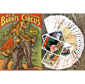 Playing Cards (Poker Deck 54Card) CIRCUS Animals Clown Vintage FlonzGift 652-003 - Picture 1 of 6
