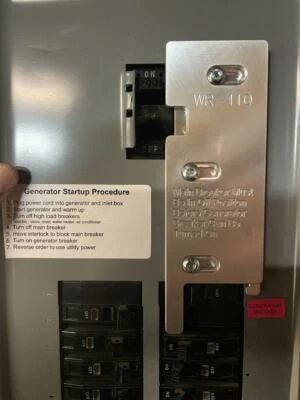 Generator Interlock Kit , Square D  200 Amp Panel - Image 1 of 4