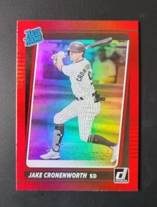 2021 Donruss Rated Rookie Red Foil JAKE CRONENWORTH San Diego Padres - Picture 1 of 2