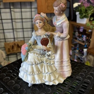 VTG HOMCO Home Interiors #8878 Mother & Daughter VICTORIAN Porcelain Figurine - Picture 1 of 3