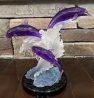 Dolphin Rhapsody Lenox Acrylic Statue Figurine 2002 Purple Jumping Ocean