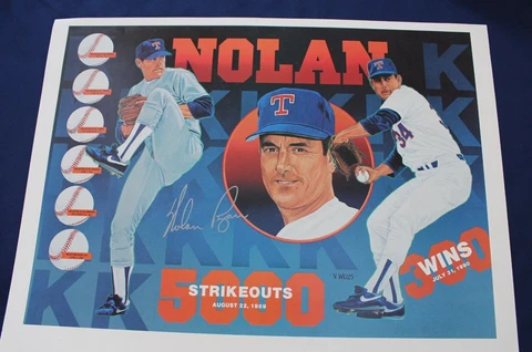 1989 Nolan Ryan 5000 Strikeouts Poster August 22, 1989  19" by 25" E2213 Cover