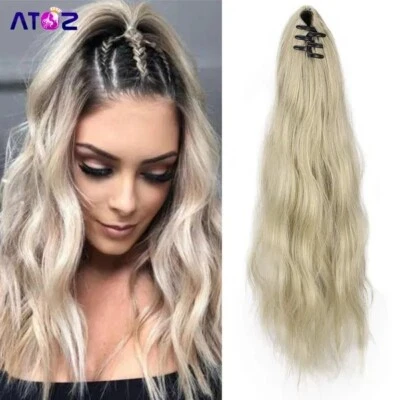 16inch Long Claw Clip Ponytail Extension 613 Wavy Pony Tail Jaw Hair Extension - Image 1 of 4