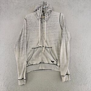 Roxy Jacket Womens L Large Gray Full Zip Hooded Pockets Casual Long Sleeve