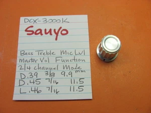📈 SANYO BASS TREBLE MASTER VOLUME FUNCTION KNOB DCX-3000K QUAD STEREO RECEIVER - Picture 1 of 3