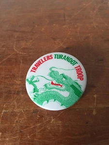 Travelers Turandot Troop - Chinese Dragon 1 1/4" Small Button Pinback Pin - Bild 1 von 3