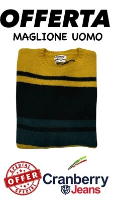 Maglione Uomo CRANBERRY Misto Lana girocollo Fantasia Pullover Pesante Casual - Immagine 1 di 3