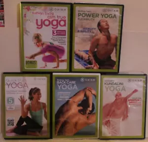 5 Gaiam Yoga workout DVD lot Rodney Yee Back Care Kundalini quick start power - Imagen 1 de 7