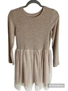 Cat And Jack Girls Dress Size L 10/12 Pink/ Champagne Princess - Picture 1 of 7
