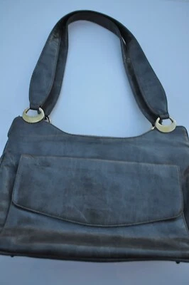 Vintage Purse Gray with Shoulder Bag Vinyl with Gold Tone Hardware Unbranded  - Image 1 of 4