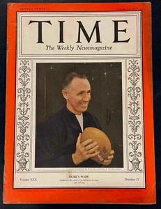 1937 TIME MAGAZINE WALLACE WADE ON COVER DUKE BLUE DEVILS FOOTBALL COACH NICE - Picture 1 of 2