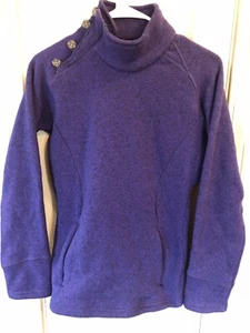 Cabela’s Womens Small Purple Long Sleeve Fleece With Button Collar Sweater - Picture 1 of 4