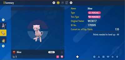 Pokemon Scarlet & Violet 6IV MEW Max EVs